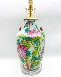 lamps, lamps store, lighting store, Dallas lampshade store, Dallas lamps, interior design Dallas, lampshade store, lampshades Dallas, Chinese ceramic, hand painted, ceramic, celadon, acrylic base, acrylic, antiques, vintage lamps, oriental lamps

