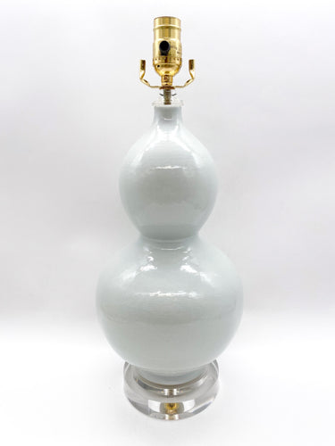 White Crackle Double Gourd Lamp, ~25