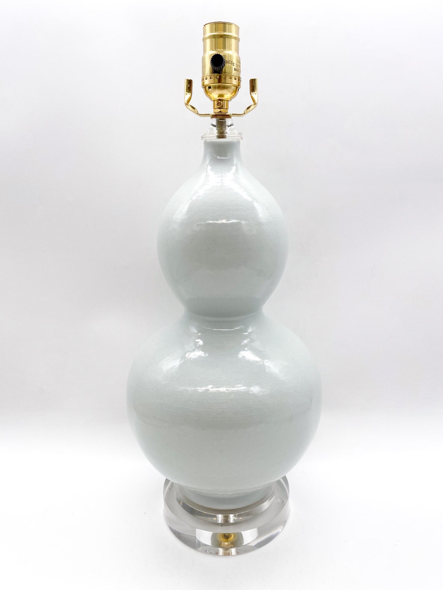 White Crackle Double Gourd Lamp, ~25