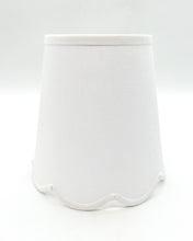 Load image into Gallery viewer, White Linen Scalloped Empire Shade, 8&quot;