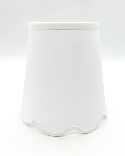 White Linen Scalloped Empire Shade, 8