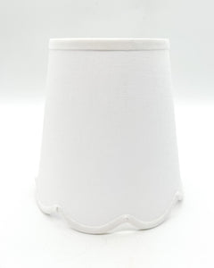 White Linen Scalloped Empire Shade, 8"