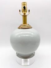 Load image into Gallery viewer, White Ceramic Crackle Table Lamp, ~22&quot; Height