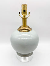 Load image into Gallery viewer, White Ceramic Crackle Table Lamp, ~22&quot; Height