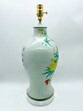 Load image into Gallery viewer, White Ceramic Floral Vase Table Lamp 18.5 tall to socket