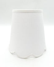 Load image into Gallery viewer, White Linen Scalloped Empire Shade, 10&quot;
