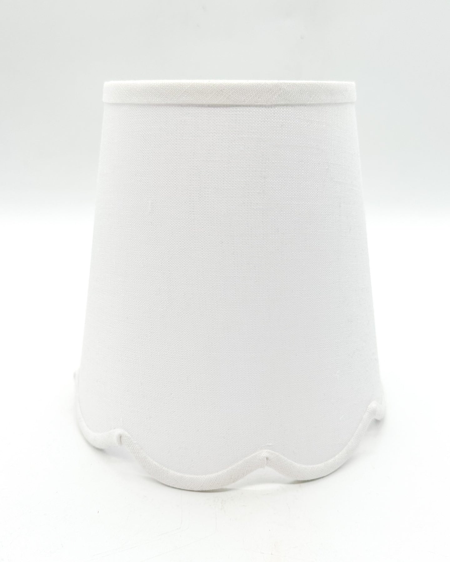 White Linen Scalloped Empire Shade, 10