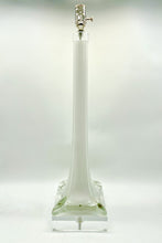 Load image into Gallery viewer, White Murano Stretched Vase Lamp, ~35&quot; height