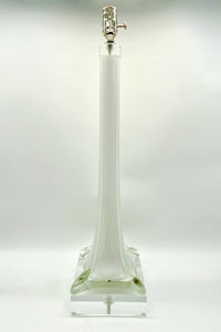 White Murano Stretched Vase Lamp, ~35" height