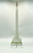 Load image into Gallery viewer, White Murano Stretched Vase Lamp, ~35&quot; height
