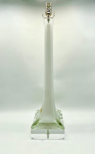 White Murano Stretched Vase Lamp, ~35" height