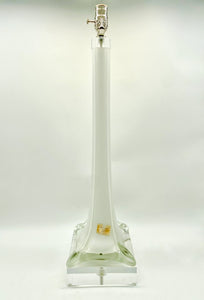White Murano Stretched Vase Lamp, ~35" height