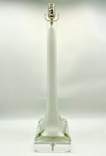 Load image into Gallery viewer, White Murano Stretched Vase Lamp, ~35&quot; height