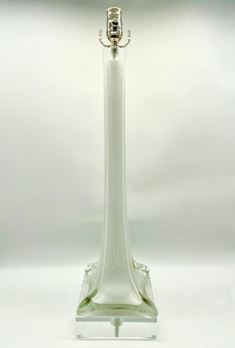 White Murano Stretched Vase Lamp, ~35