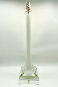 White Murano Stretched Vase Lamp, ~35" height