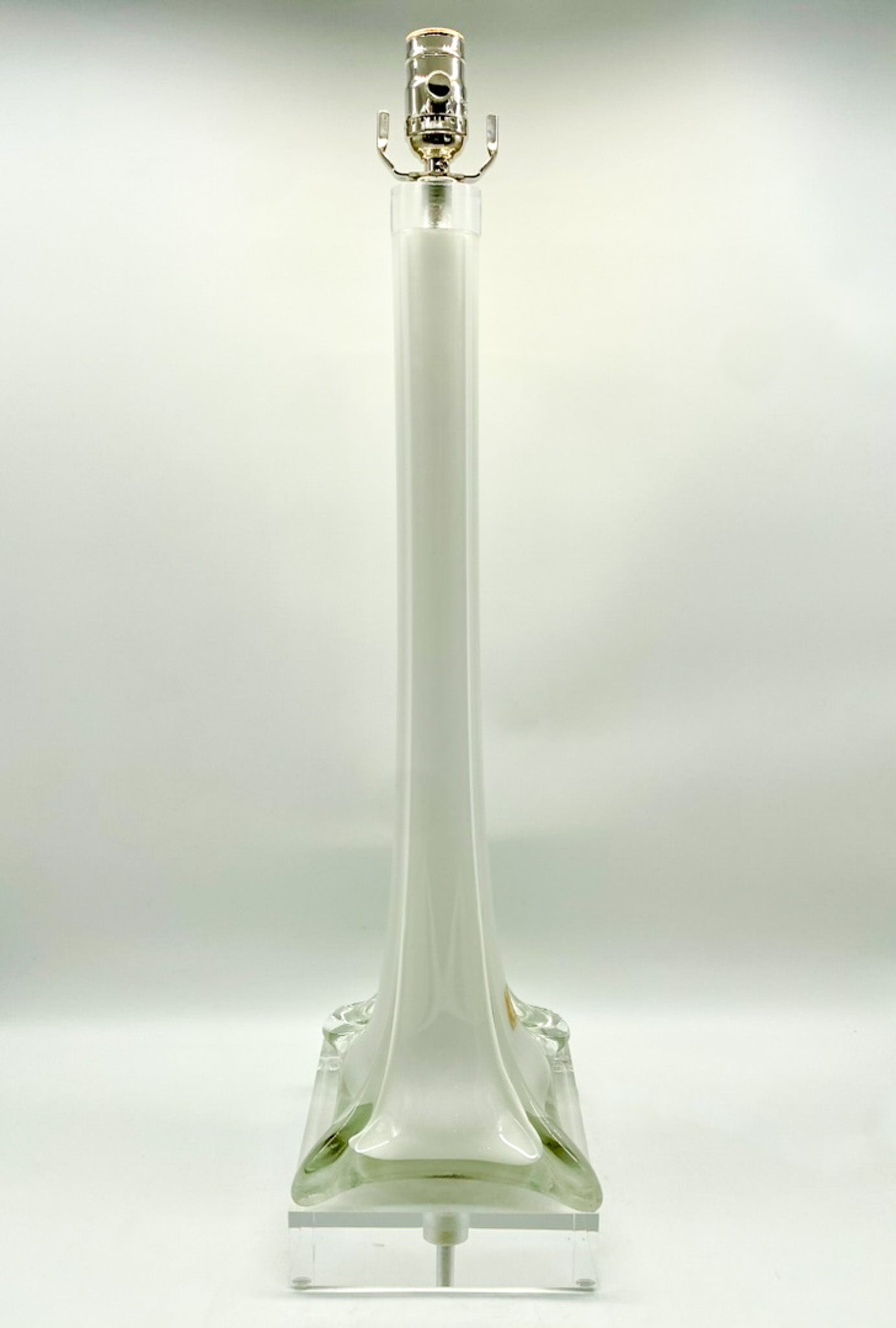White Murano Stretched Vase Lamp, ~35