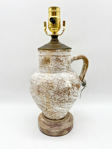 White Washed Terra Cotta Table Lamp