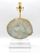 Load image into Gallery viewer, White and Green Agate Slice Lamp, ~24&quot;