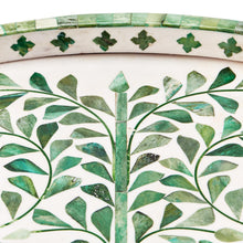 Load image into Gallery viewer, Green &amp; White Inlaid Serving Tray, 24&quot; diameter