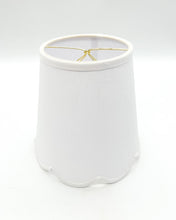 Load image into Gallery viewer, White Linen Scalloped Empire Shade, 8&quot;