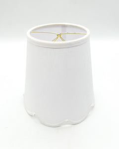 White Linen Scalloped Empire Shade, 8"