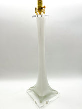 Load image into Gallery viewer, White Satin Murano Stretched Vase Lamp, ~30&quot; height