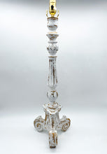 Load image into Gallery viewer, Whitewashed Vintage Goldleaf Candlestick (Spain) Table Lamp