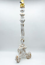 Load image into Gallery viewer, Whitewashed Vintage Goldleaf Candlestick (Spain) Table Lamp