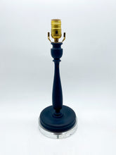 Load image into Gallery viewer, Wooden Blue Candlestick Lamp