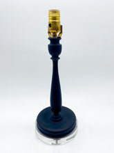 Load image into Gallery viewer, Wooden Blue Candlestick Lamp