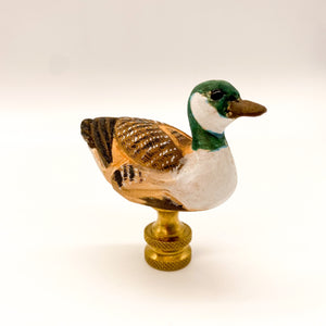 finial, finials, Dallas finials, Dallas lamps, Dallas lighting store, Dallas lampshades, lampshades, lampshades Dallas, mallard finial, mallard duck finial, duck finial, wooden finial, handpainted finial