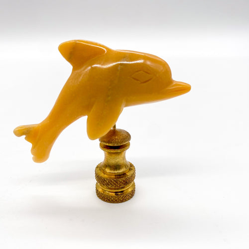 Yellow Jasper Dolphin Finial, 2-1/4