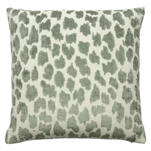 Load image into Gallery viewer, sage pillow, sage animal print pillow, green pillow, green leopard print pillow 
