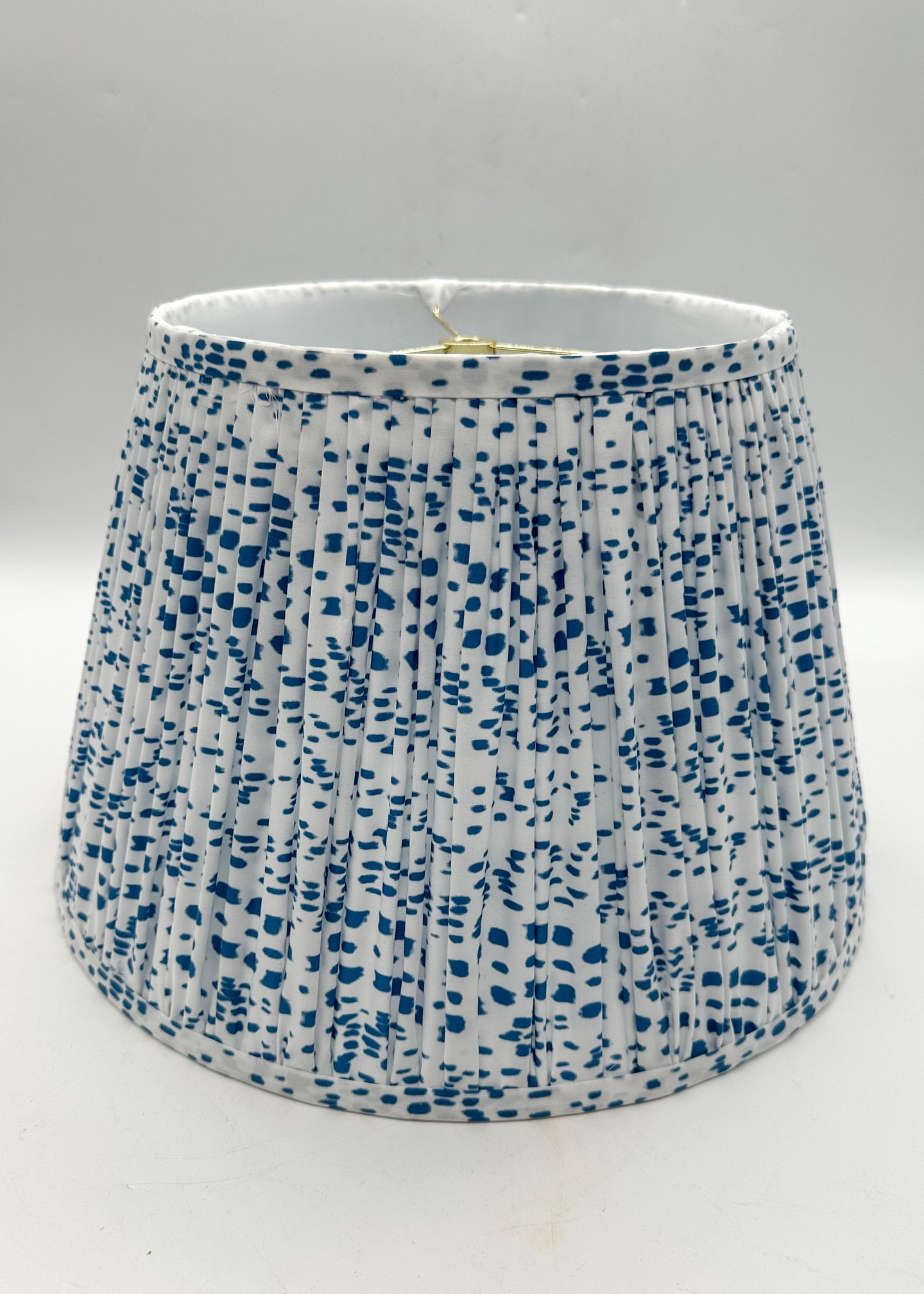blue and white lampshade, speckled blue and white lampshade, dotted blue and white lampshade, animal print blue and white lampshade, blue and white fabric lampshade, lampshades dallas, dallas texas lamps