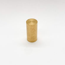 Load image into Gallery viewer, finial, finials, brass finial, brass cylinder, brass cylinder finial, cylinder finial, drum finial, lampshade top, lampshade topper, lamp top, lamp topper, unlacquered brass, unfinished brass, modern finial, contemporary finial