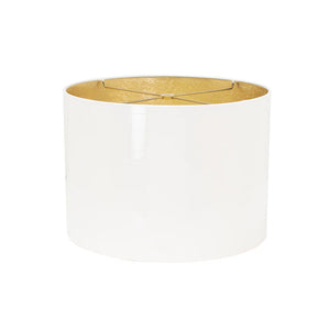 White Lacquer Shade, Gold Lining 14x10