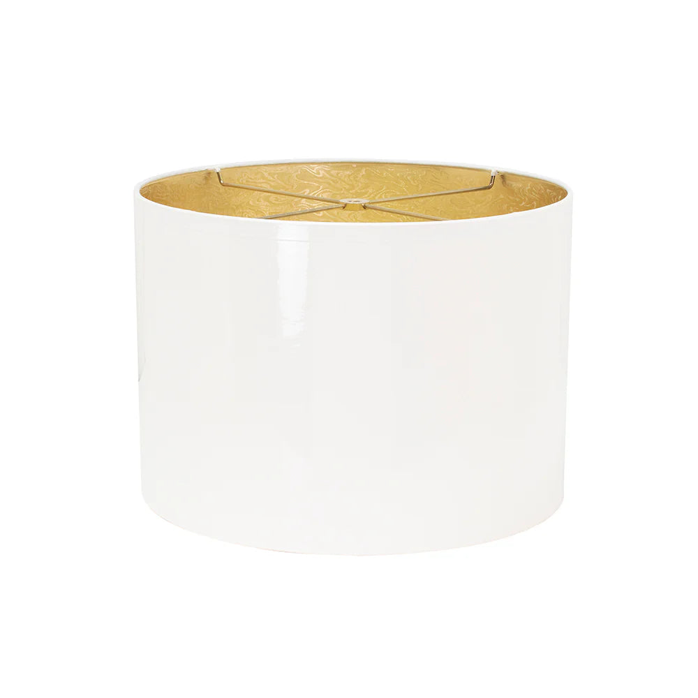 White Lacquer Shade, Gold Lining 14x10