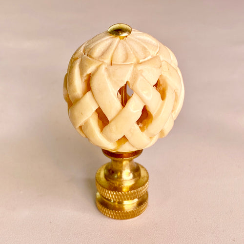 finial, ivory sphere finial, carved bone finial, dallas texas lamps, dallas texas finial, finials, lamp topper, lamp tops, lamp shade toppers