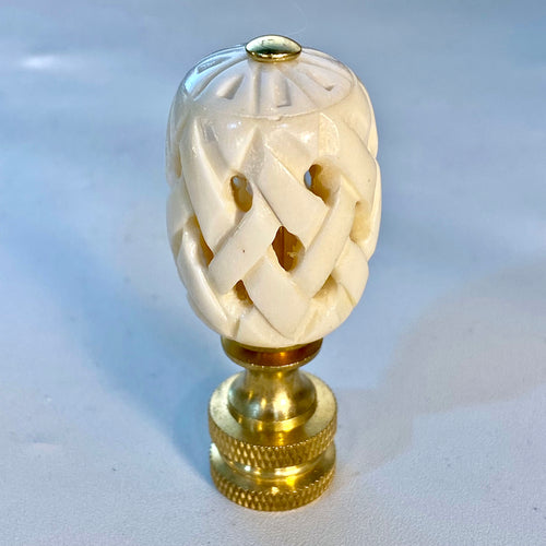 Ivory Carved Oval Finial