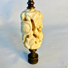 Load image into Gallery viewer, Carved Ivory Turtles Cylinder Finial